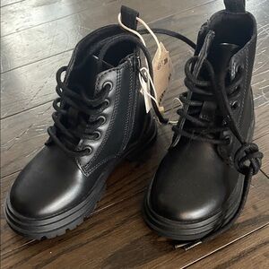 Zara Black Kids Boots with Lace-Up Design